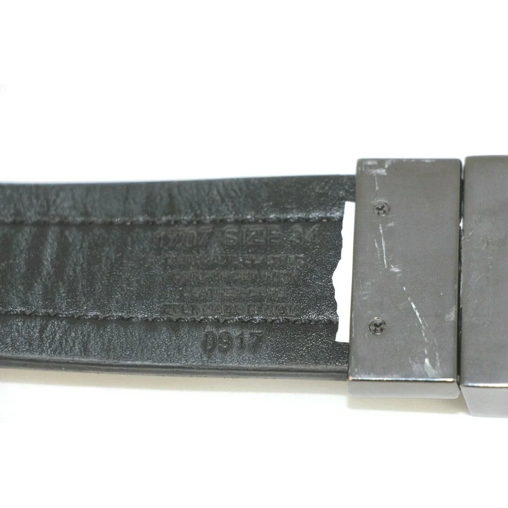 Brown Leather Core Belt Mens 32/34 Gunmetal Buckle